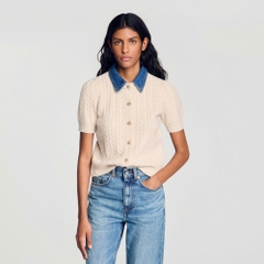 ÁO LEN CÓ CỔ DENIM