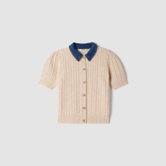 ÁO LEN CÓ CỔ DENIM