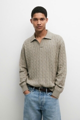 ÁO POLO DỆT KIM KIỂU CÁP 100% COTTON