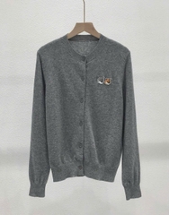 Áo len CDG Maison Kitsune logo 2 cáo 6 màu len 100% wool