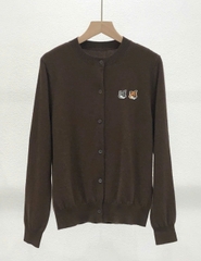 Áo len CDG Maison Kitsune logo 2 cáo 6 màu len 100% wool