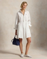 Váy sơ mi cotton có dây rút