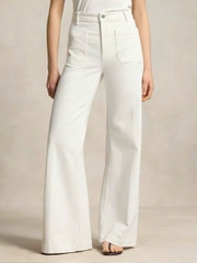 Quần denim trắng ống vẩy
