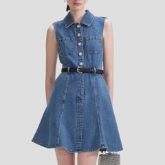 Váy denim Sel-Portrait cổ bẻ 4 túi