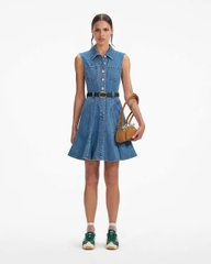 Váy denim Sel-Portrait cổ bẻ 4 túi