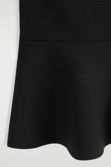Áo sát nách len tăm đan Peplum cổ điển