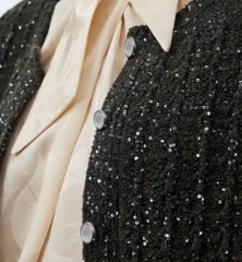 Áo len thêu vải tuýt đính sequin