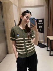 Áo len CDG WHOAU thêu gấu ngắn tay