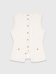 Áo khoác MAJE dài bằng vải tweed