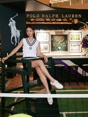 Áo vest POLO RL cotton dệt kim kiểu Wimbledon