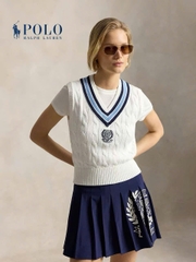 Áo vest POLO RL cotton dệt kim kiểu Wimbledon