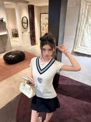 Áo vest POLO RL cotton dệt kim kiểu Wimbledon