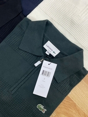 Áo len nam Lacoste ngắn tay cổ đức logo ngực 100% cotton