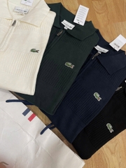 Áo len nam Lacoste ngắn tay cổ đức logo ngực 100% cotton