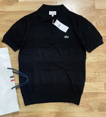 Áo len nam Lacoste ngắn tay cổ đức logo ngực 100% cotton