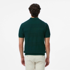 Áo len nam Lacoste ngắn tay cổ đức logo ngực 100% cotton