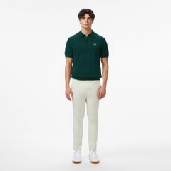 Áo len nam Lacoste ngắn tay cổ đức logo ngực 100% cotton