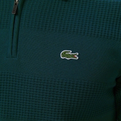 Áo len nam Lacoste ngắn tay cổ đức logo ngực 100% cotton