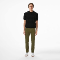 Áo len nam Lacoste ngắn tay cổ đức logo ngực 100% cotton