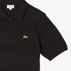 Áo len nam Lacoste ngắn tay cổ đức logo ngực 100% cotton