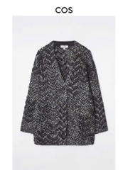 Cardigan COS len thừng màu muối tiêu dáng loose