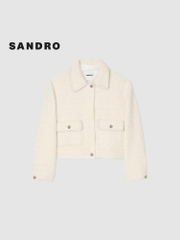 Áo dạ tweed Sandro trắng
