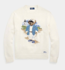 Áo len cotton dệt họa tiết Polo Bear