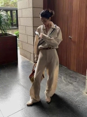 Set linen TTOO VOUISE Hàn Quốc 3 màu kèm khăn lụa