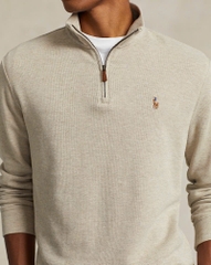 Áo len Polo cổ trụ kéo khoá 5 màu 81% cotton