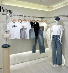 T shirt Loewe thêu chữ nổi 2 màu