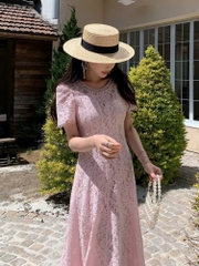 VÁY MIDI REN HỒNG ĐÍNH ĐÁ