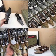 Slingback Gucci logo 2 màu