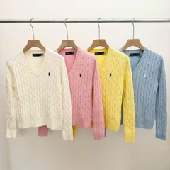 Áo Polo vặn thừng cổ tim 100% cotton 8 màu