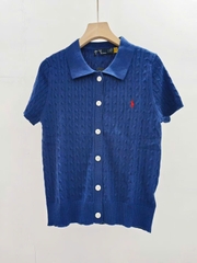 Áo khoác Polo RL tay ngắn bằng vải cotton dệt kim