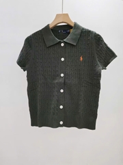 Áo khoác Polo RL tay ngắn bằng vải cotton dệt kim