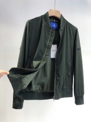Áo khoác bomber Hazzy 2 lớp kéo khóa logo 2 màu