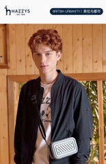 Áo khoác bomber Hazzy 2 lớp kéo khóa logo 2 màu