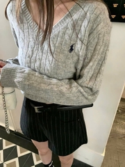 Áo len  Polo RL vặn thừng cổ tim