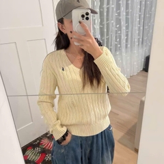 Áo len  Polo RL vặn thừng cổ tim