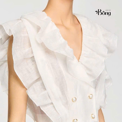 Áo Croptop nhún bèo Sandro