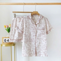 Set Pijama La Perla hoạ tiết hoa lá 2 màu