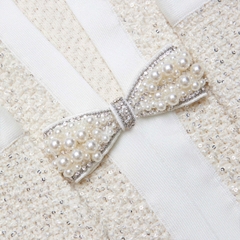 VÁY MIDI DỆT KIM SEQUIN MÀU KEM