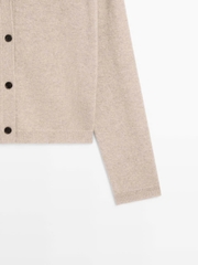 ÁO CARDIGAN DỆT KIM CỔ CHỮ V PHA LEN