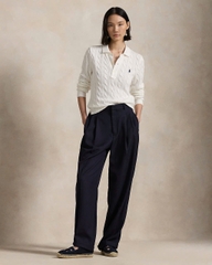 Áo thun polo dài tay bằng vải cotton dệt kim