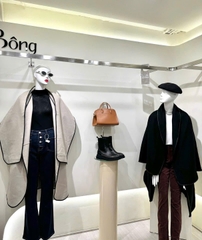 Áo khoác dạ COS 2 màu viền da