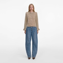 ÁO KHOÁC CARDIGAN CÀI NÚT PHA LÊ