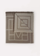 Khăn len cashmere họa tiết Monogram