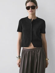 ÁO CARDIGAN DỆT KIM CỘC TAY COTTON