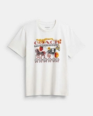 Tshirt COACHdư xịn hoạ tiết cỗ xe ngựa