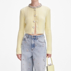 Áo len cardigan alpaca vàng